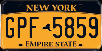 NY license plate GPF5859