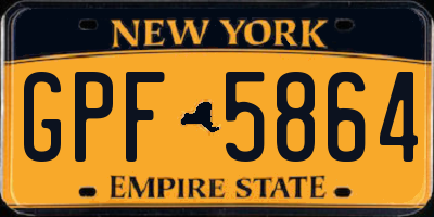 NY license plate GPF5864
