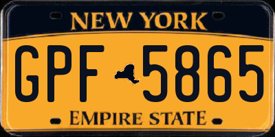 NY license plate GPF5865