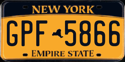 NY license plate GPF5866