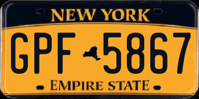 NY license plate GPF5867