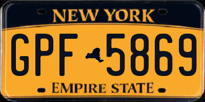 NY license plate GPF5869