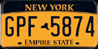 NY license plate GPF5874