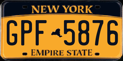 NY license plate GPF5876