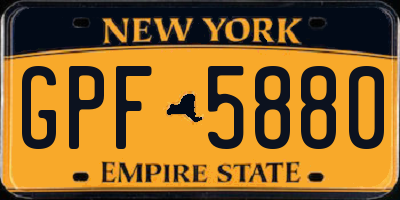 NY license plate GPF5880