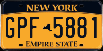 NY license plate GPF5881