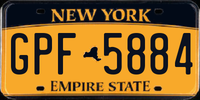 NY license plate GPF5884