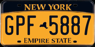 NY license plate GPF5887