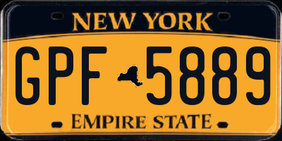 NY license plate GPF5889