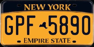 NY license plate GPF5890
