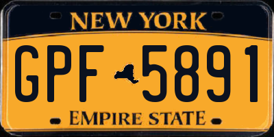 NY license plate GPF5891