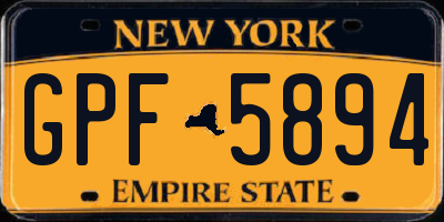 NY license plate GPF5894