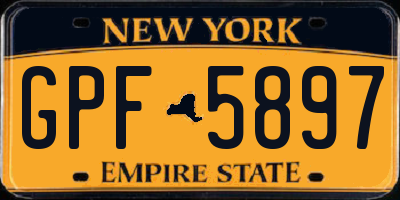 NY license plate GPF5897
