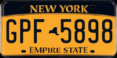 NY license plate GPF5898