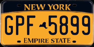 NY license plate GPF5899