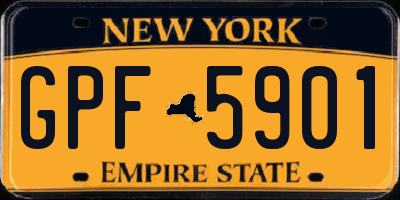 NY license plate GPF5901