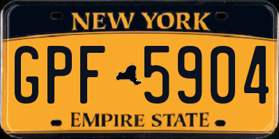 NY license plate GPF5904