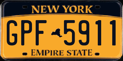 NY license plate GPF5911