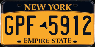 NY license plate GPF5912