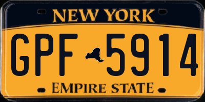 NY license plate GPF5914
