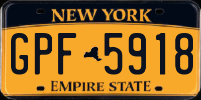 NY license plate GPF5918