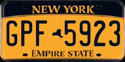 NY license plate GPF5923