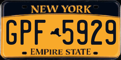 NY license plate GPF5929