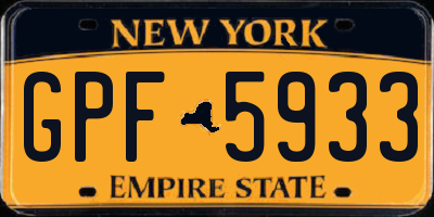 NY license plate GPF5933