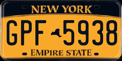 NY license plate GPF5938