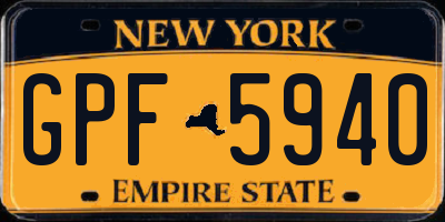 NY license plate GPF5940