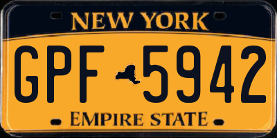 NY license plate GPF5942