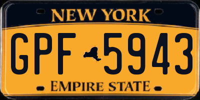 NY license plate GPF5943