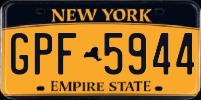 NY license plate GPF5944