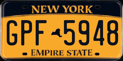 NY license plate GPF5948