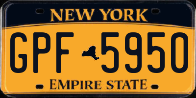 NY license plate GPF5950