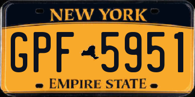NY license plate GPF5951