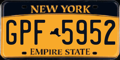 NY license plate GPF5952