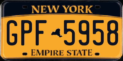 NY license plate GPF5958