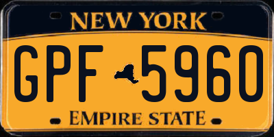 NY license plate GPF5960
