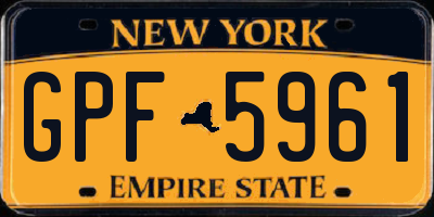 NY license plate GPF5961