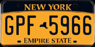 NY license plate GPF5966