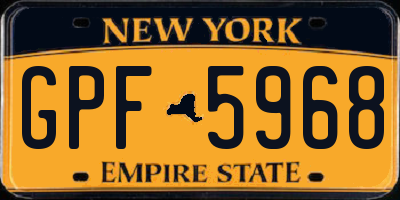 NY license plate GPF5968