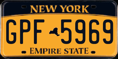 NY license plate GPF5969