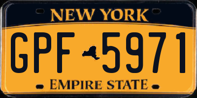 NY license plate GPF5971
