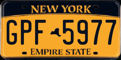 NY license plate GPF5977