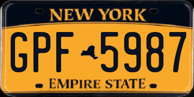 NY license plate GPF5987