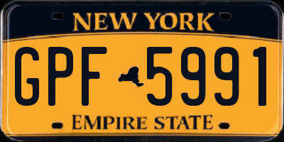 NY license plate GPF5991