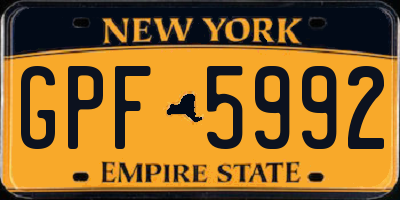 NY license plate GPF5992