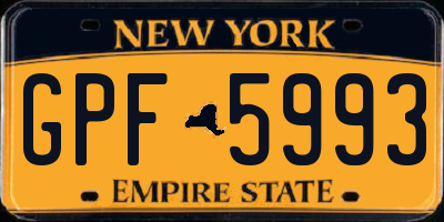 NY license plate GPF5993