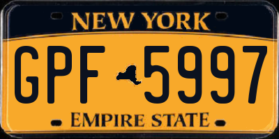 NY license plate GPF5997